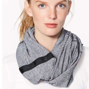 Lululemon Multi-Way Vinyasa Infinity Scarf Snap Button Knitted Gray